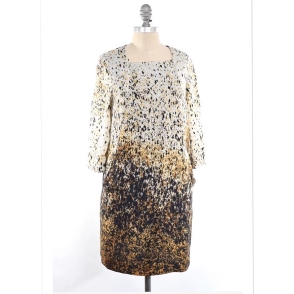 Zara Dresses & Skirts - Zara Speckled Earth-Tone Tan Black Shift Dress